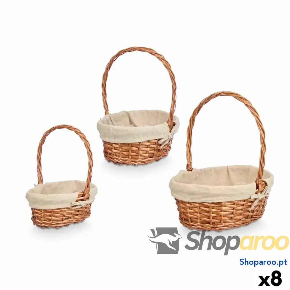 Conjunto de Cestos Kipit HX31275S/3 Poliéster vime Tecido 50 % algodão 34 x 39,5 30 cm 40 3 Peças