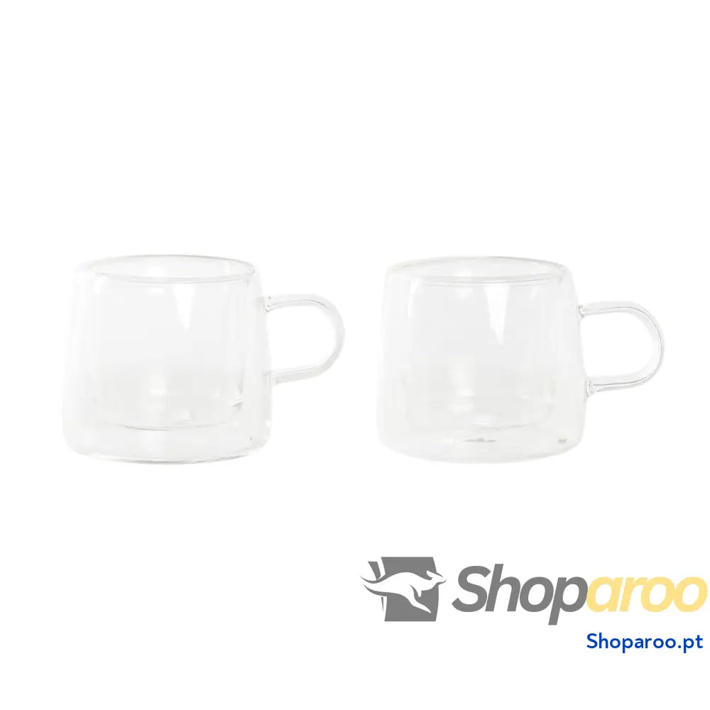 Conjunto de Chávenas Café DKD Home Decor Cristal Transparente Vidro Borosilicato (80 ml)