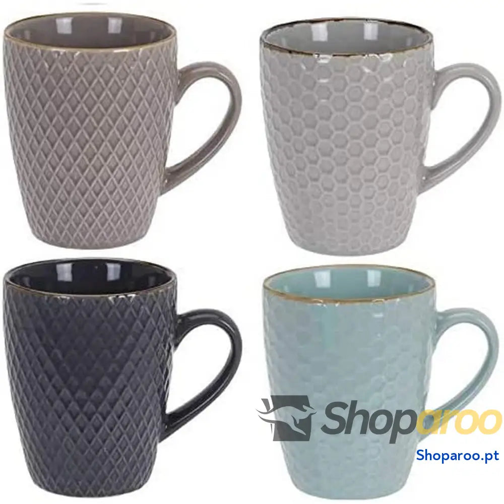 Conjunto de Chávenas Café Excellent Houseware Grés 300 ml Geométrico