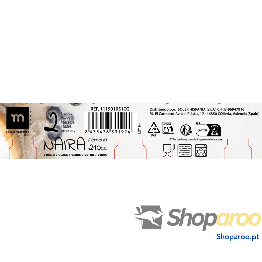 Conjunto de Chávenas Café La Mediterránea Naira 2 Peças (36 Unidades)