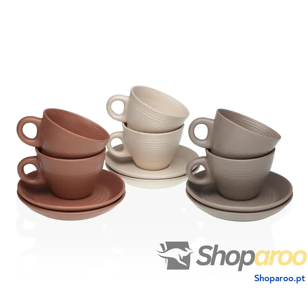 Conjunto de Chávenas com Pratos Versa Awa Grés