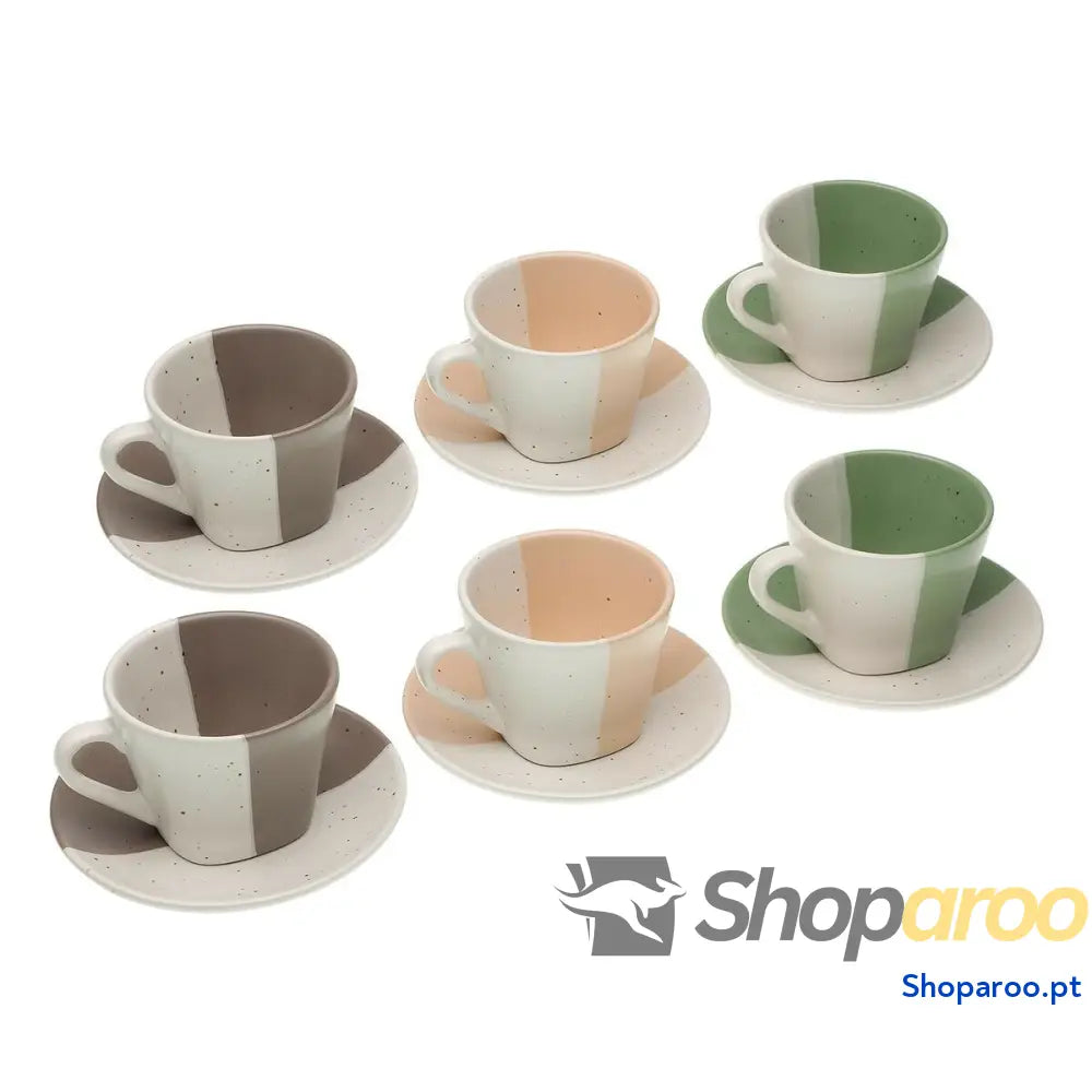 Conjunto de Chávenas com Pratos Versa Clara Cerâmica 9 x 6,5 cm