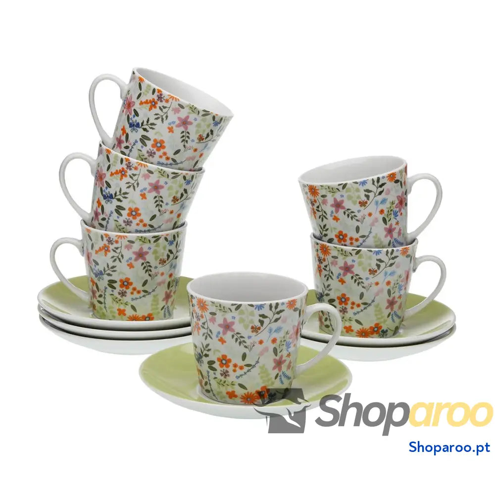 Conjunto de Chávenas com Pratos Versa Porcelana Bloemen
