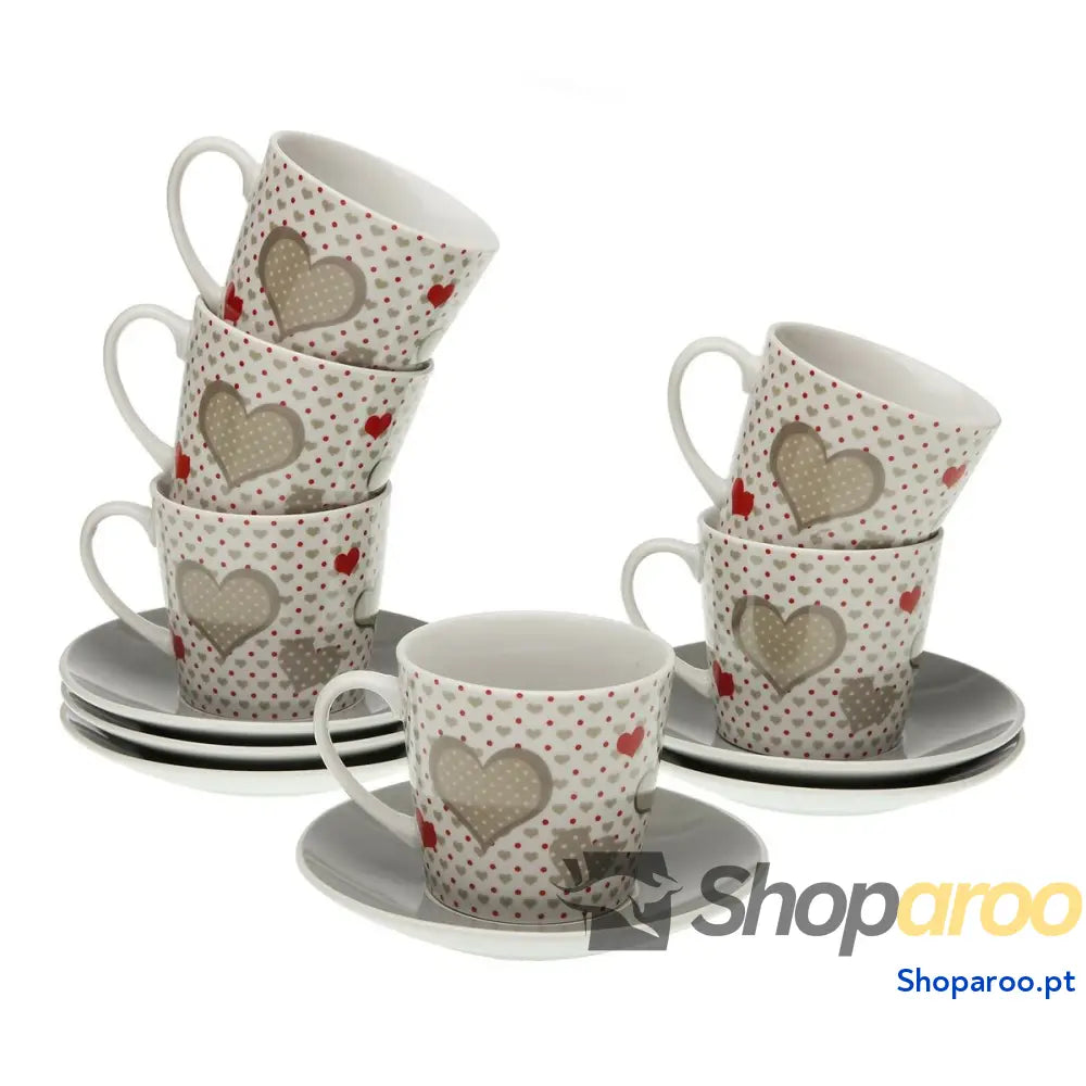 Conjunto de Chávenas com Pratos Versa Sweet Porcelana 9 x 14 cm 10,5 8 6 2