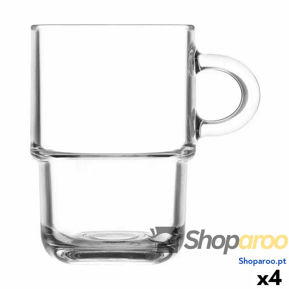 Conjunto de Chávenas LAV 360 ml 11 x 8 12 cm Empilhável 4 Unidades (6 Peças)