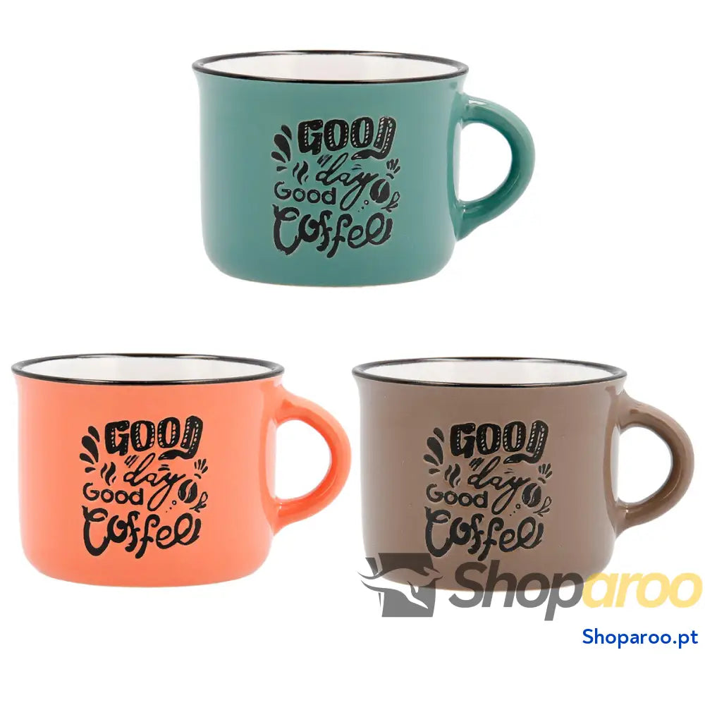 Conjunto de Chávenas Quid Frappe Deco Cerâmica 80 ml Multicolor