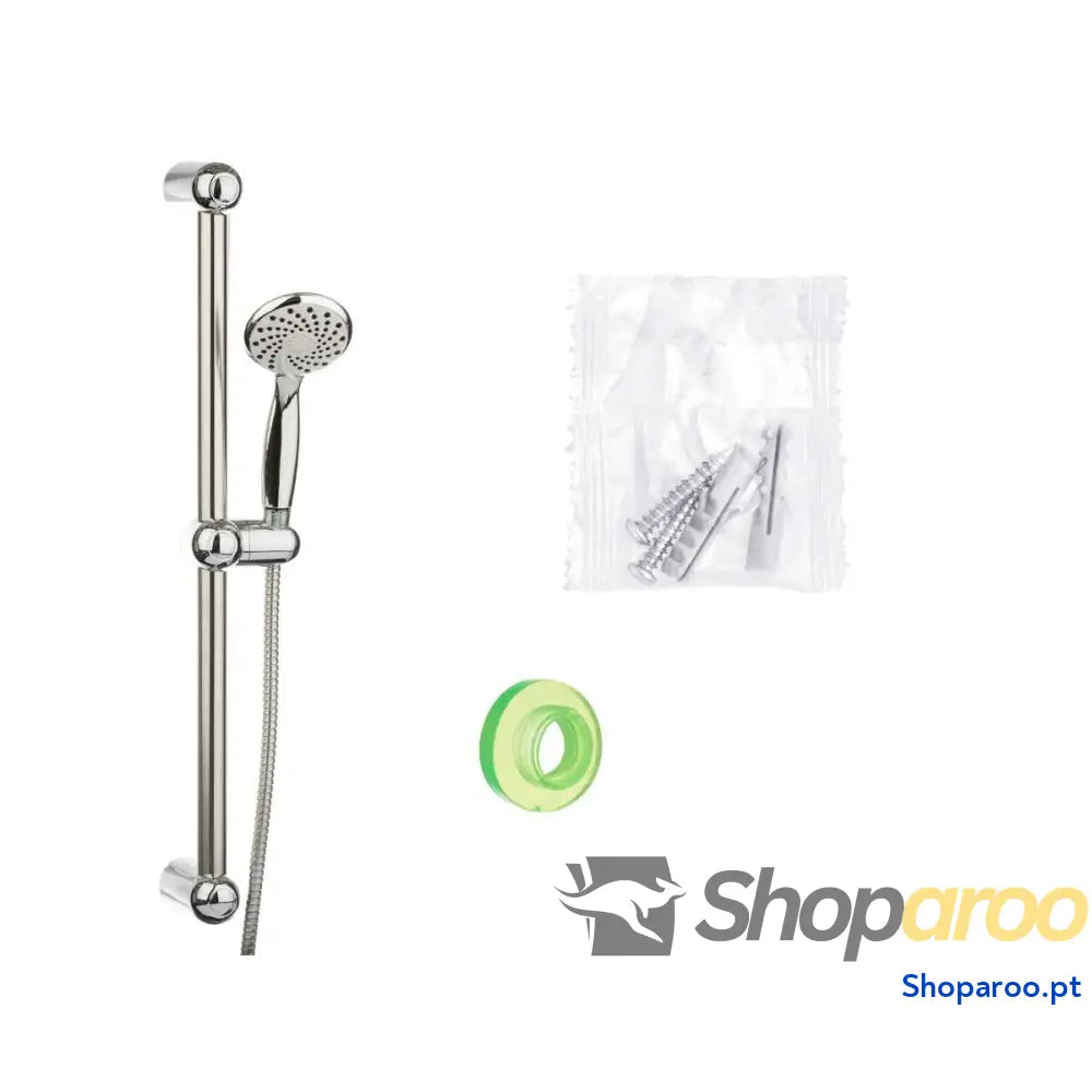 Conjunto de Chuveiro Berilo 168 Branco Prateado Metal