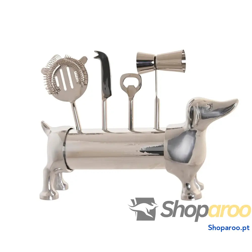 Conjunto de Cocktail DKD Home Decor 37 x 9 x 18 cm Prateado Aço inoxidável