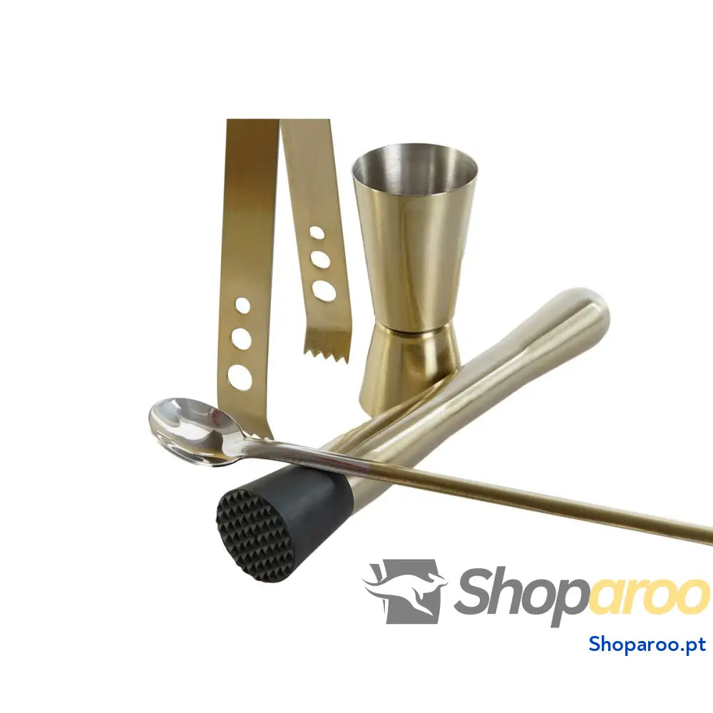 Conjunto de Cocktail DKD Home Decor Dourado Aço inoxidável 500 ml 8 x 8 x 21 cm