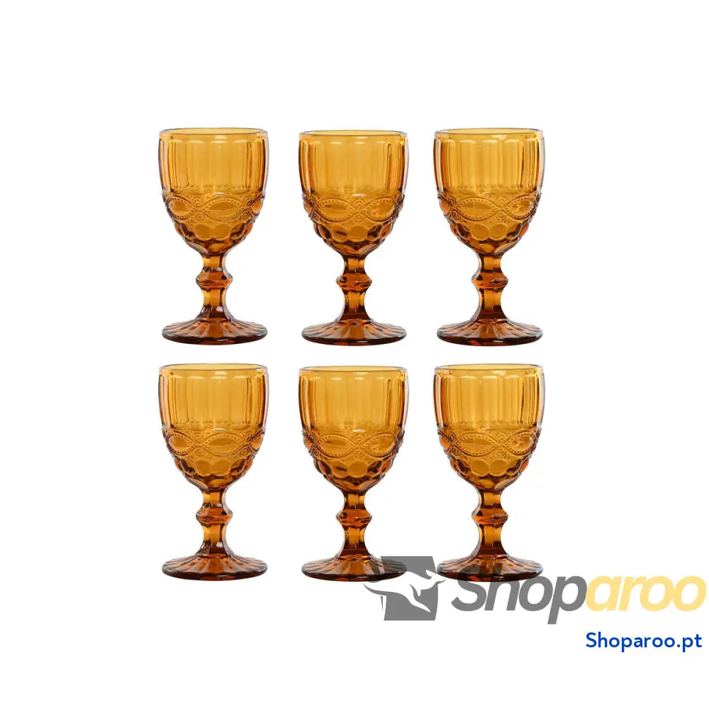 Conjunto de Copos Home ESPRIT Âmbar Cristal 240 ml (6 Unidades)