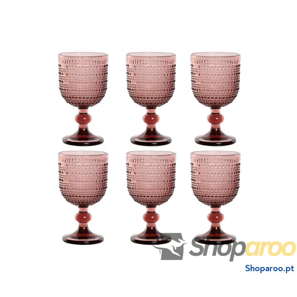 Conjunto de Copos Home ESPRIT Cor Rosa Cristal 240 ml (6 Unidades)