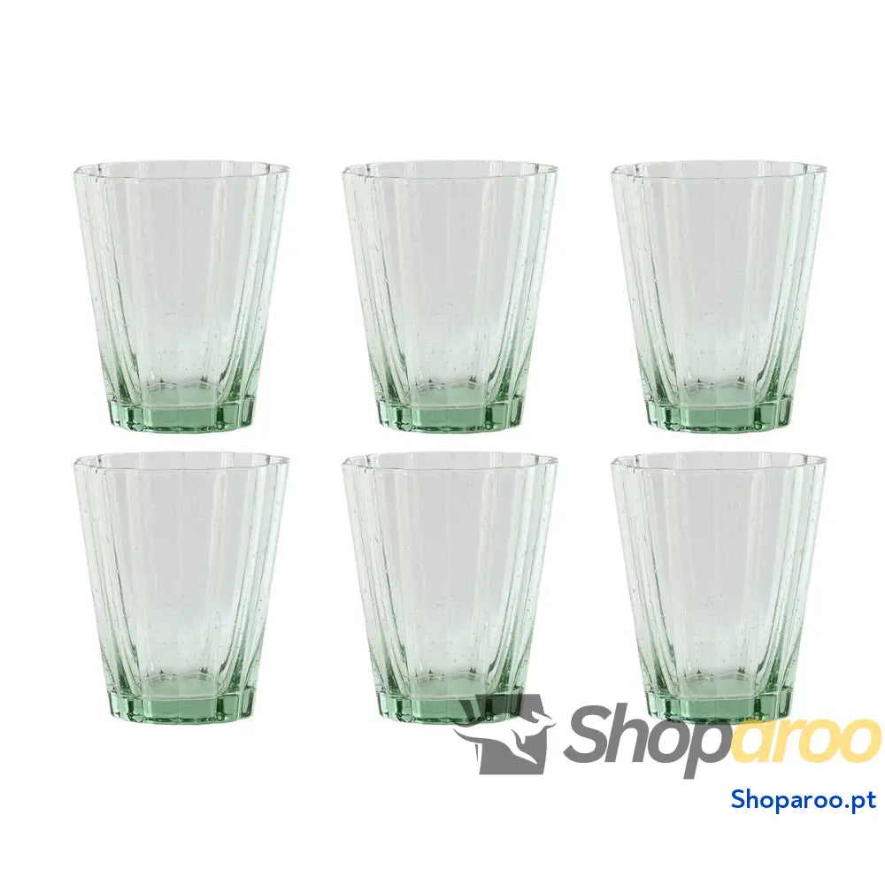Conjunto de Copos Home ESPRIT Verde Cristal 280 ml (6 Unidades)