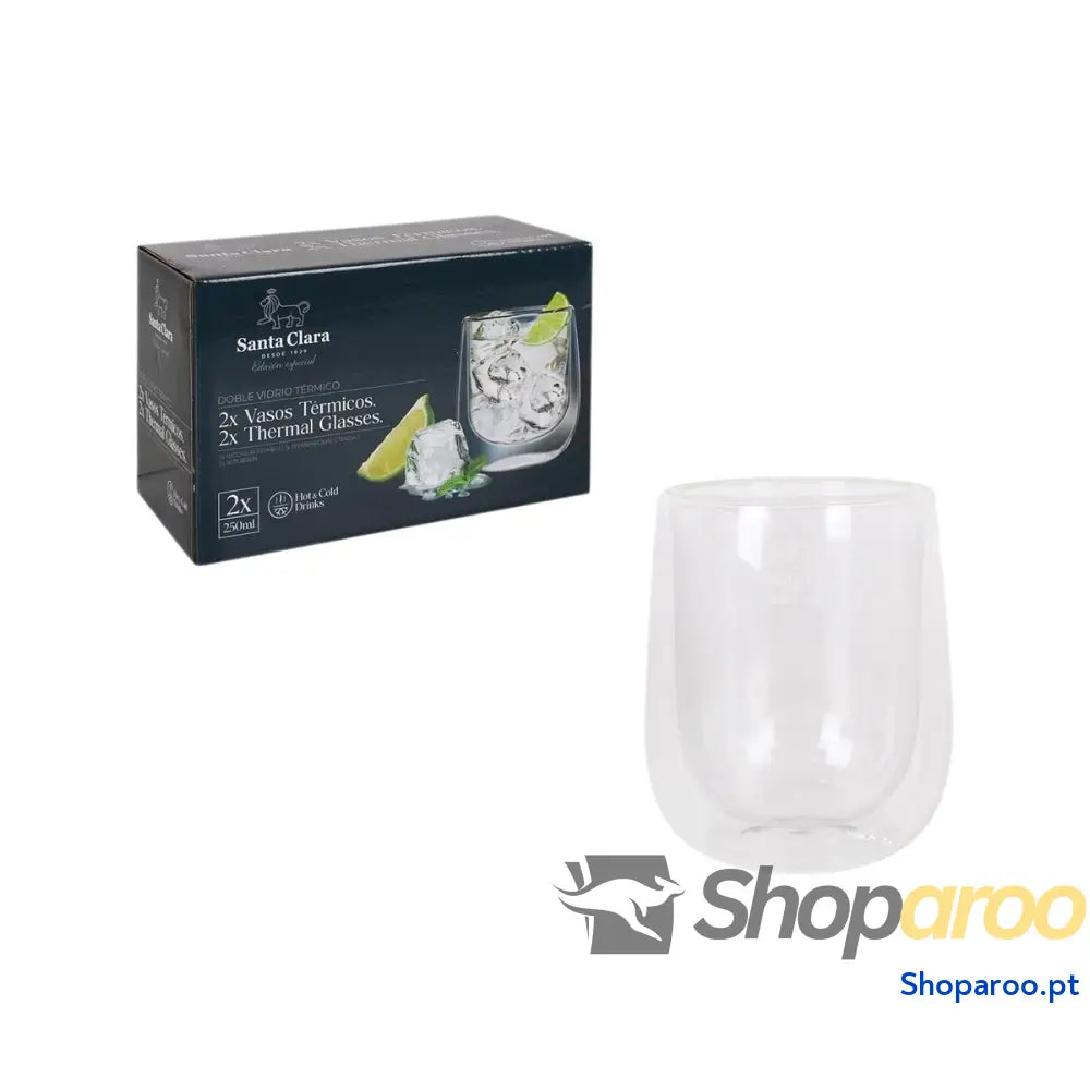 Conjunto de Copos Inde Santa Clara Vidro Borosilicato 250 ml 2 Peças