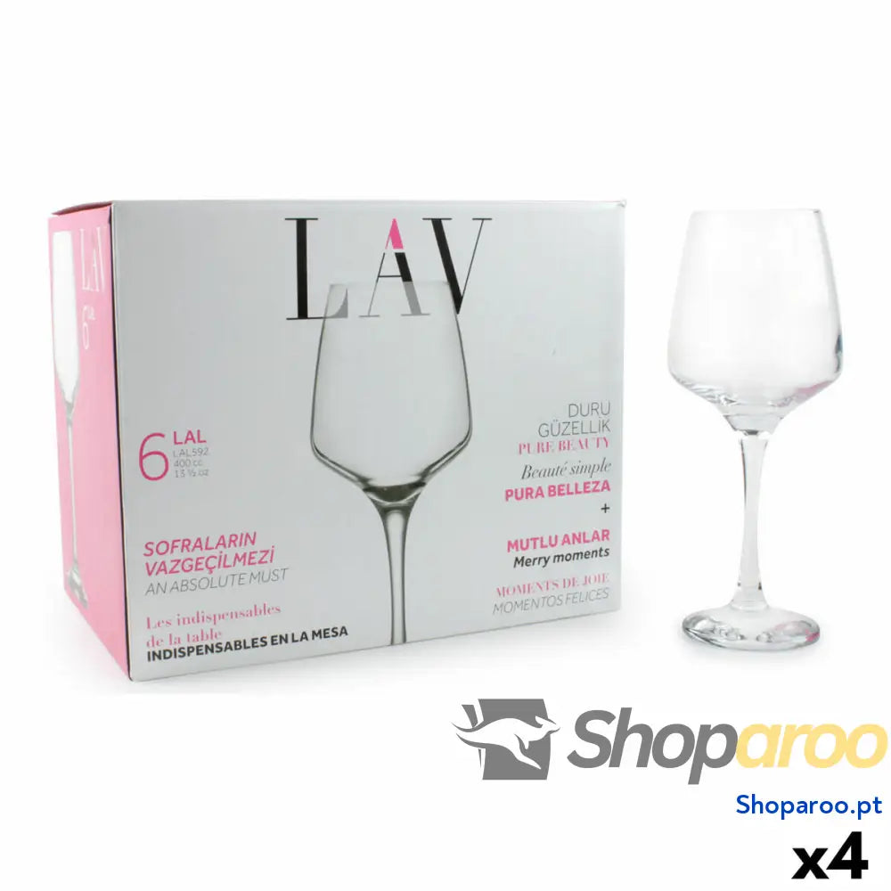 Conjunto de copos vinho LAV Lal 6 Peças (4 Unidades)
