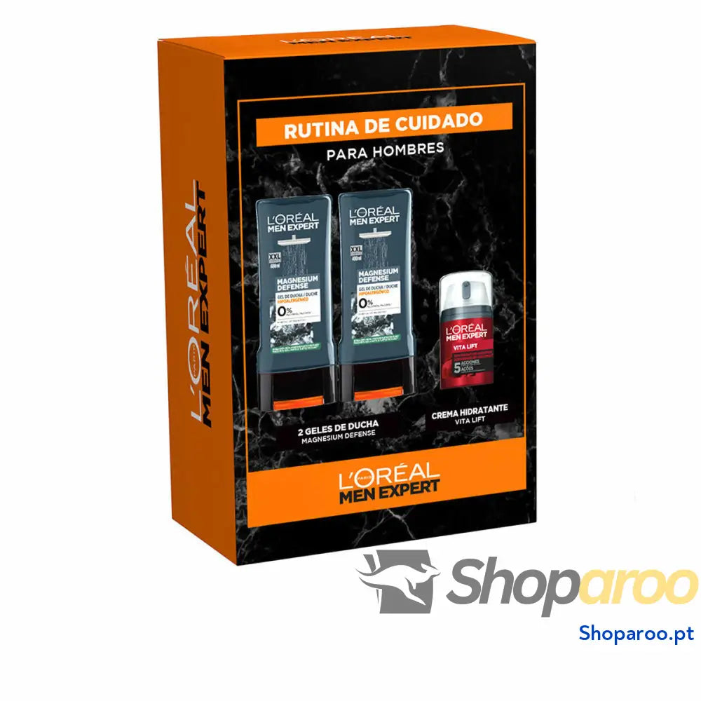 Conjunto de Cosmética Homem L'Oreal Make Up Men Expert Magnesium Defense 3 Peças