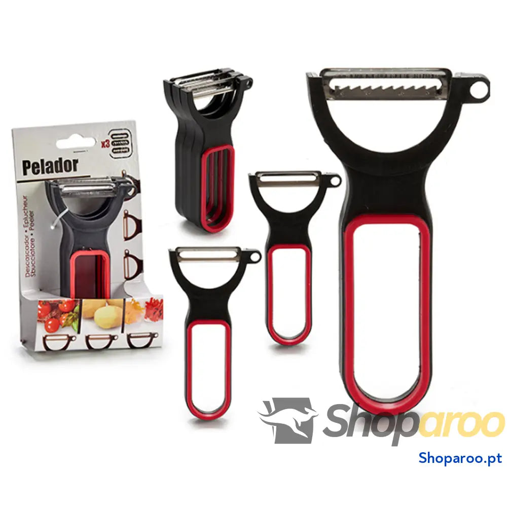 Conjunto de descascadores CK98529 Preto Vermelho Aço Borracha natural Polipropileno