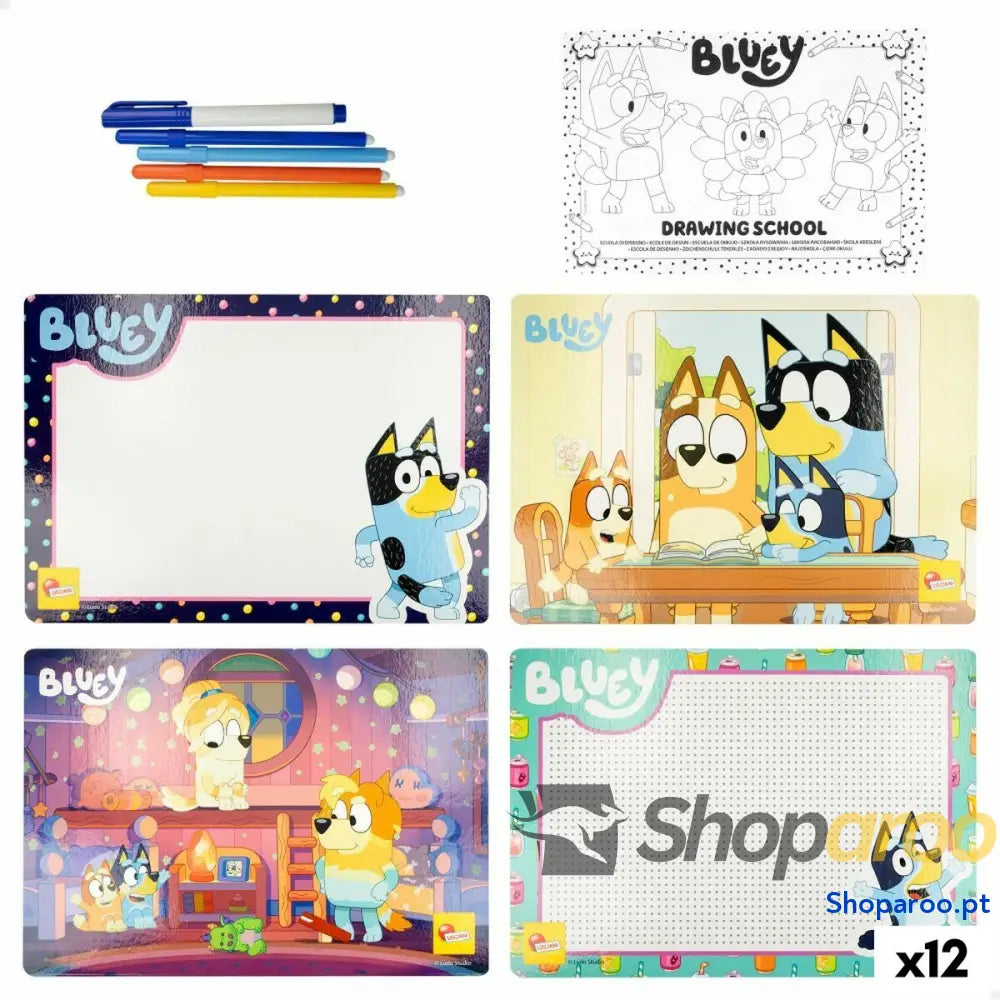 Conjunto de Desenho Bluey Pocket Drawing School (12 Unidades)