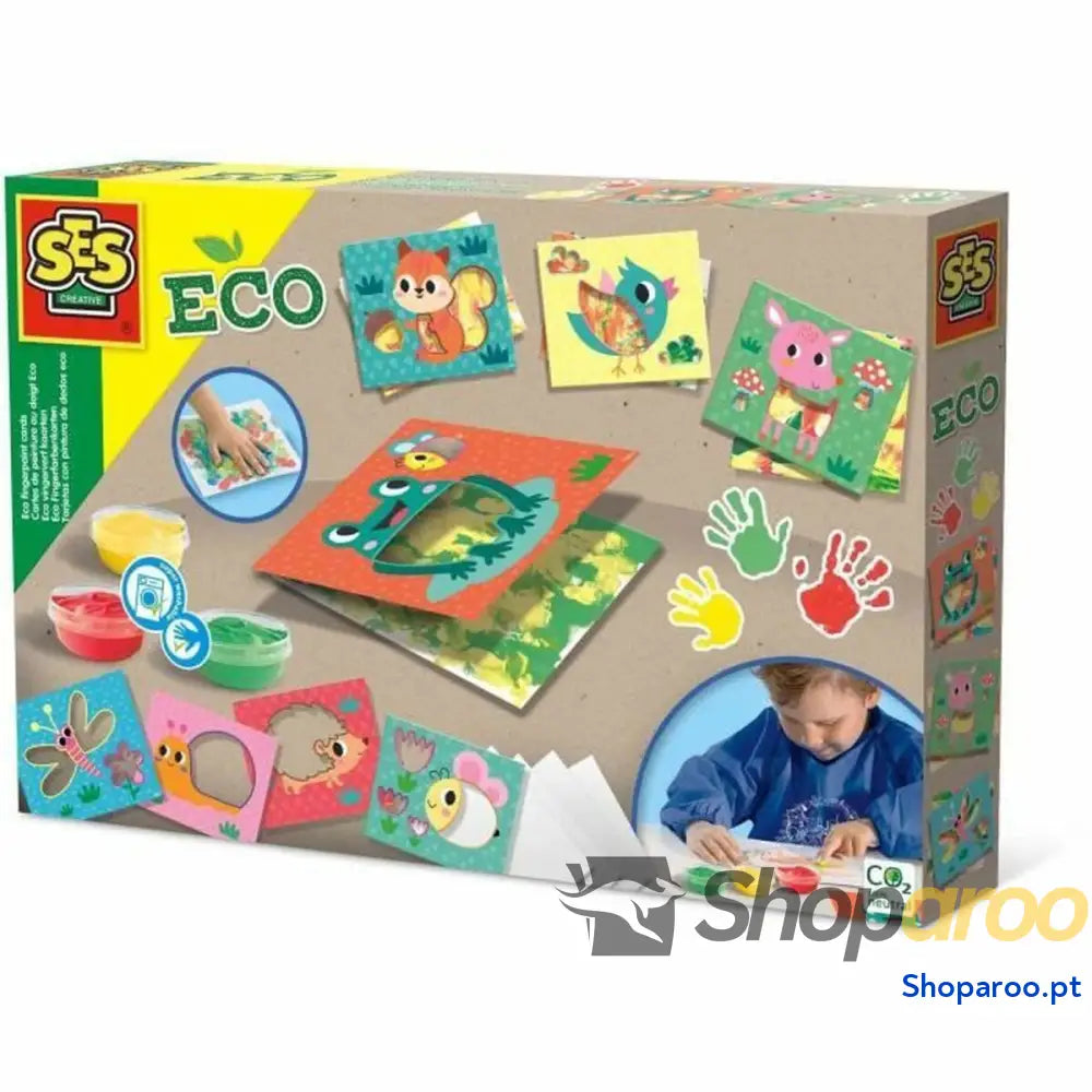 Conjunto de Desenho SES Creative Eco Finger Paint Cards