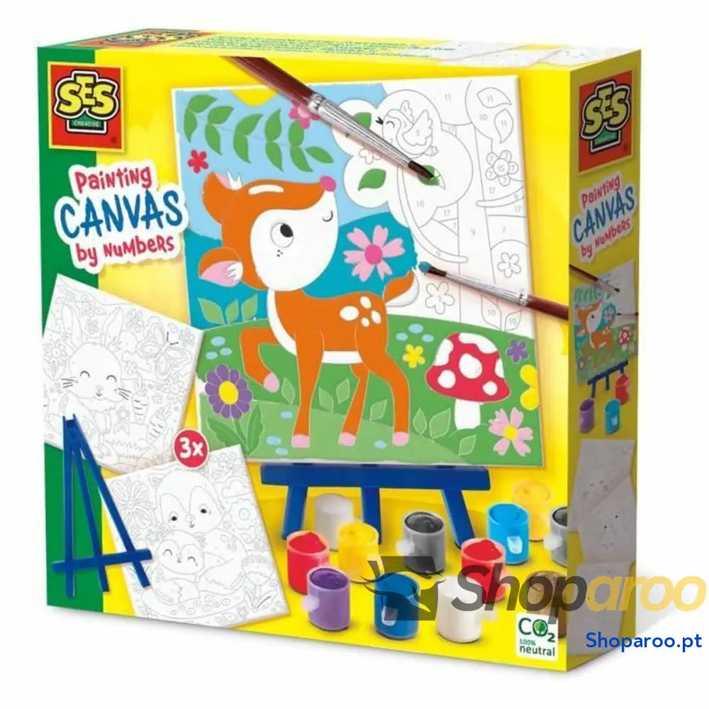 Conjunto de Desenho SES Creative Painting by number on canvas (3 Peças)