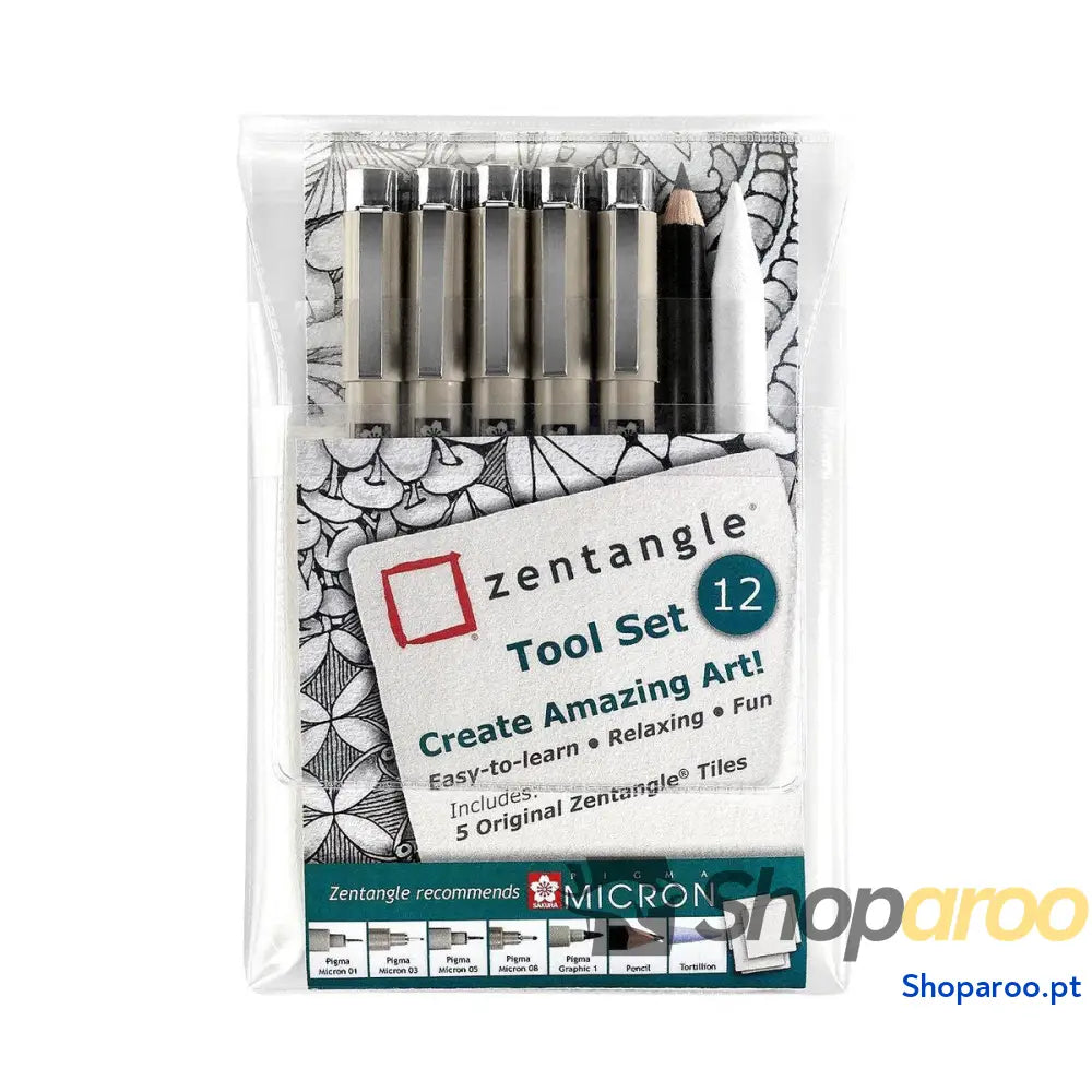 Conjunto de Desenho Talens Sakura Zentangle (12 Peças)