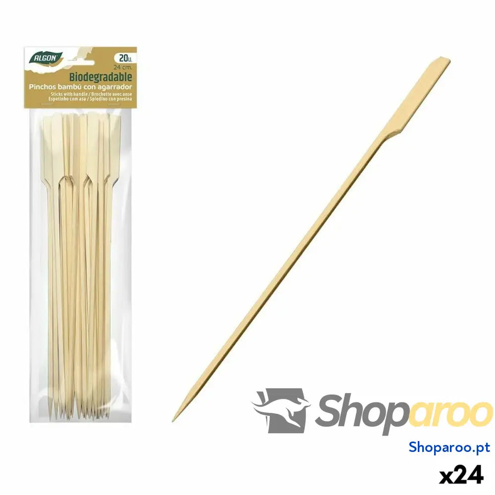 Conjunto de Espetos para Churrascos Algon Bambu 20 Peças 24 cm (24 Unidades)