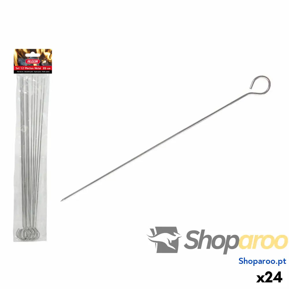 Conjunto de Espetos para Churrascos Algon Metal 35 cm 12 Peças (24 Unidades)