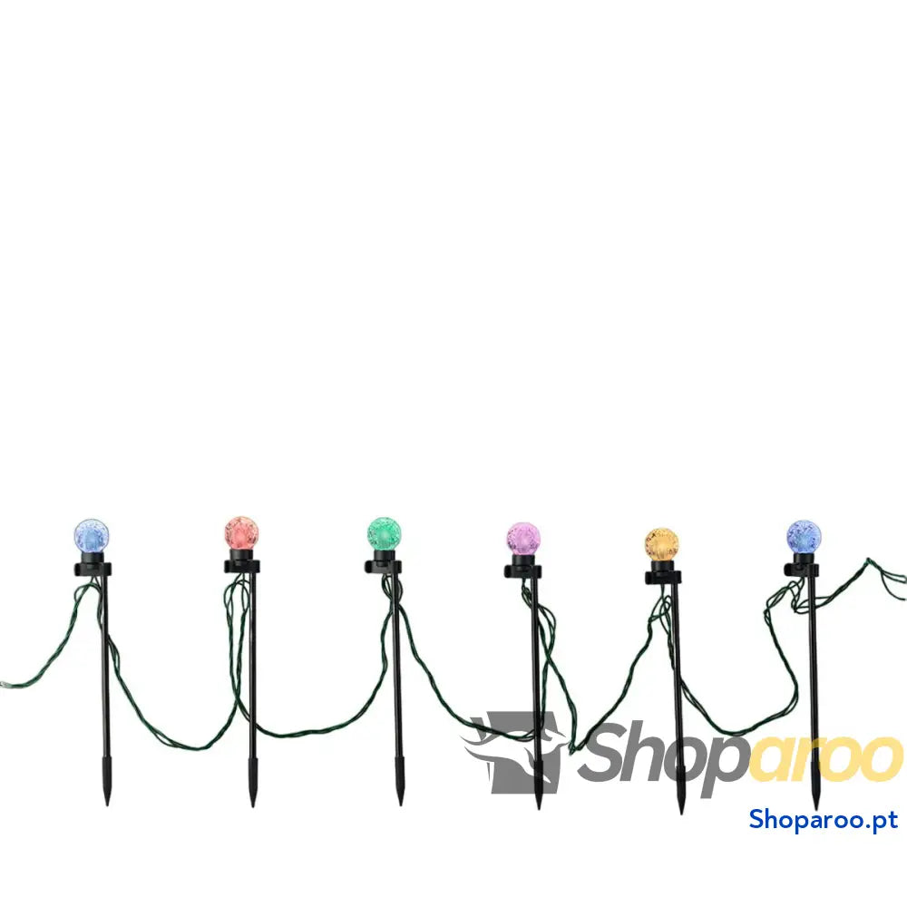 Conjunto de estacas LED para jardim Lumineo Multicolor 6 W Branco quente 20 Unidades
