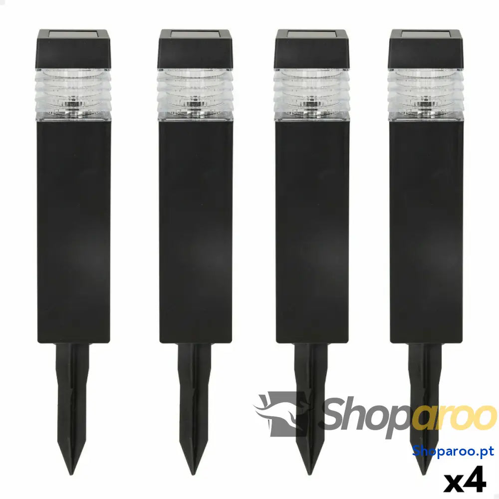 Conjunto de estacas solares de jardim Aktive 4 Peças Plástico 6 x 39,5 x 6 cm (4 Unidades)