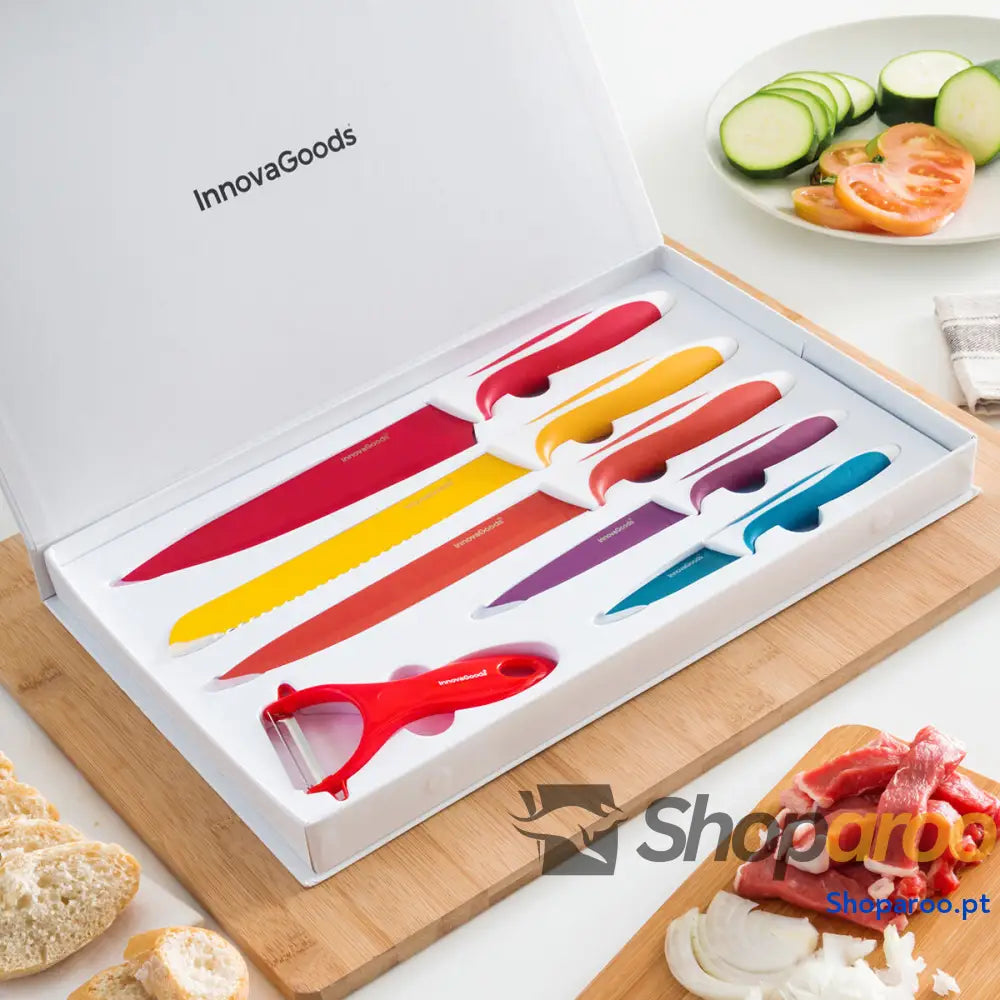 Conjunto de Facas Cerâmicas e Descascador Knoolvs InnovaGoods 6 Peças