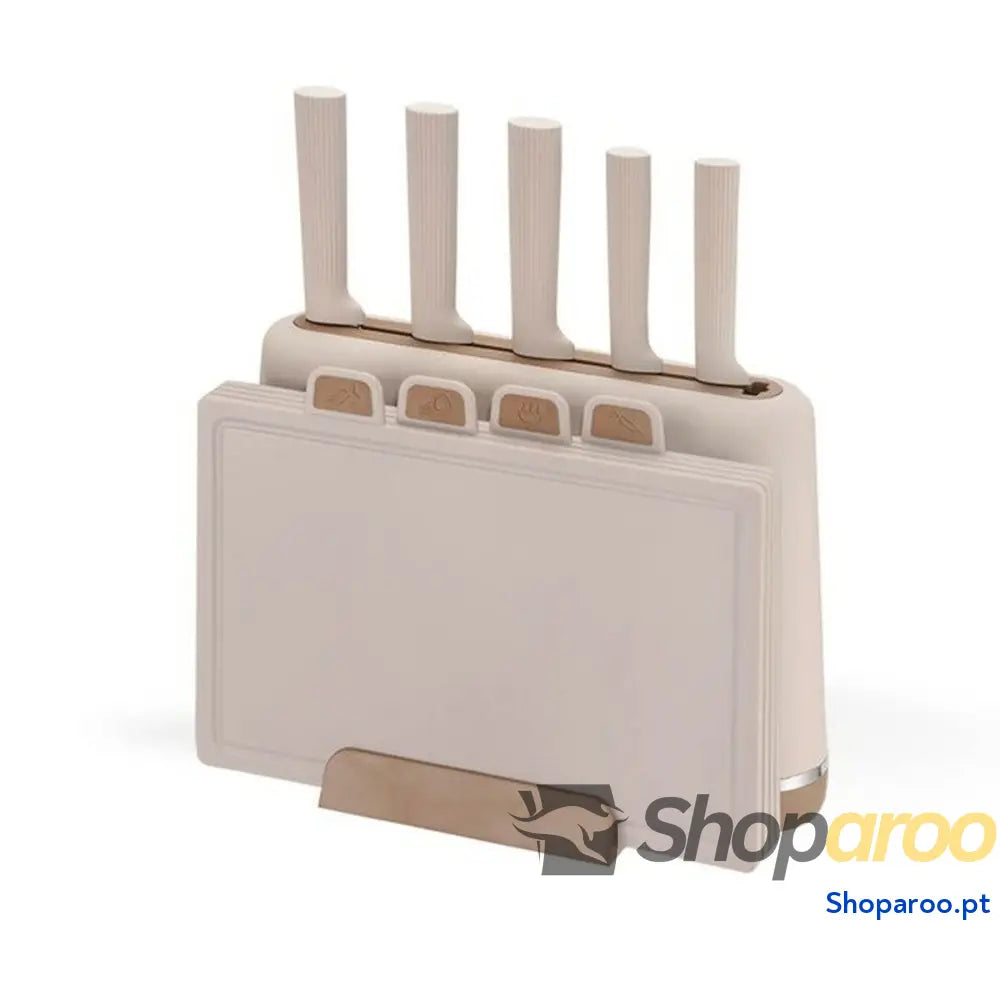 Conjunto de Facas de Cozinha e Suporte Feel Maestro MR-1412-BEIGE