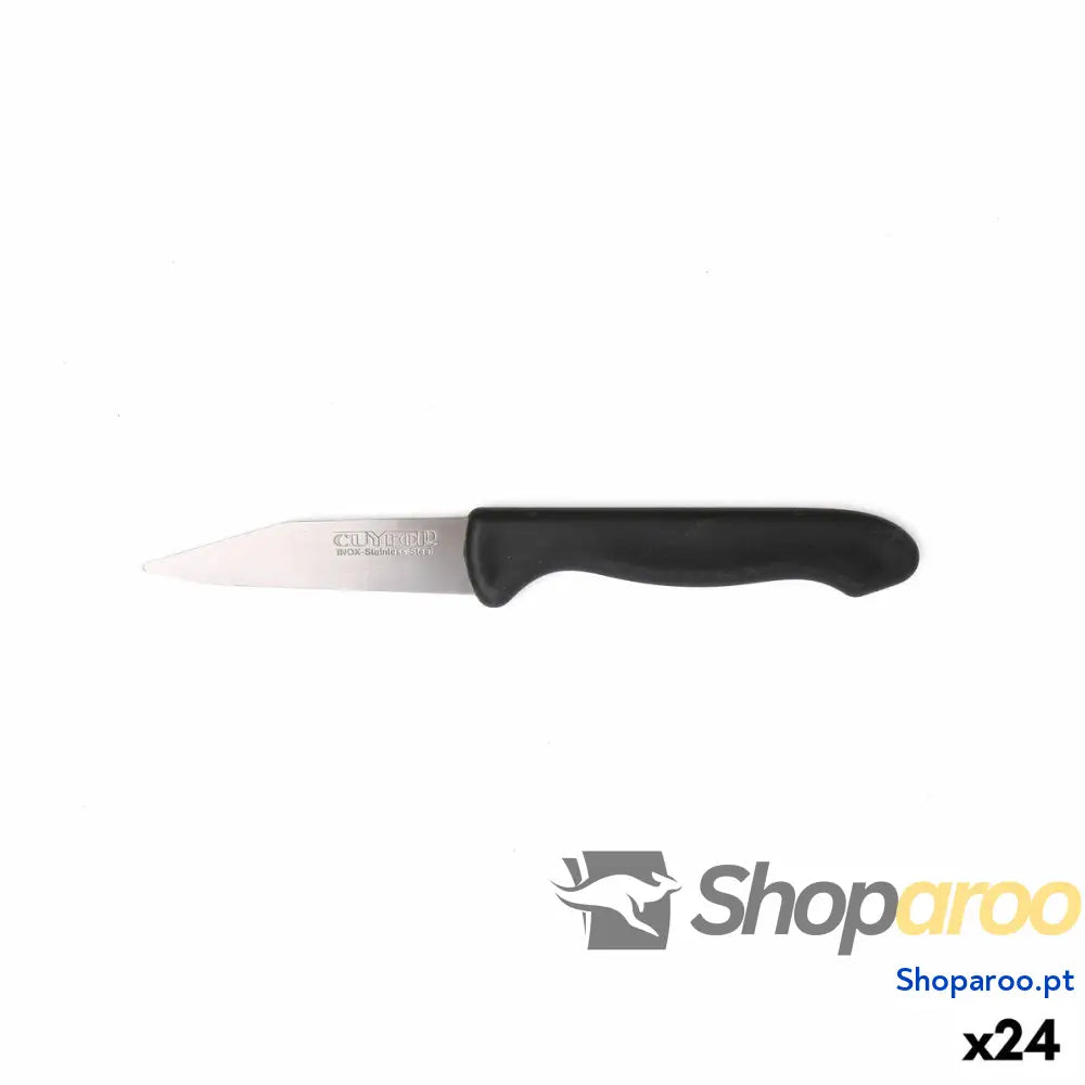 Conjunto de Facas de Descascar Cuyfor Preto Prateado Aço inoxidável 7,5 cm 6 Peças (24 Unidades)