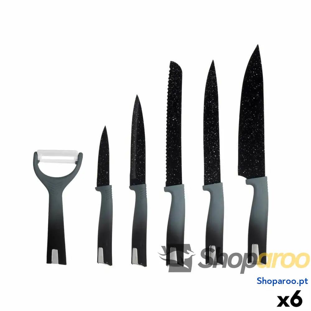 Conjunto de Facas Kinvara KT211035 Preto Aço inoxidável Polipropileno 6 Peças (6 Unidades)