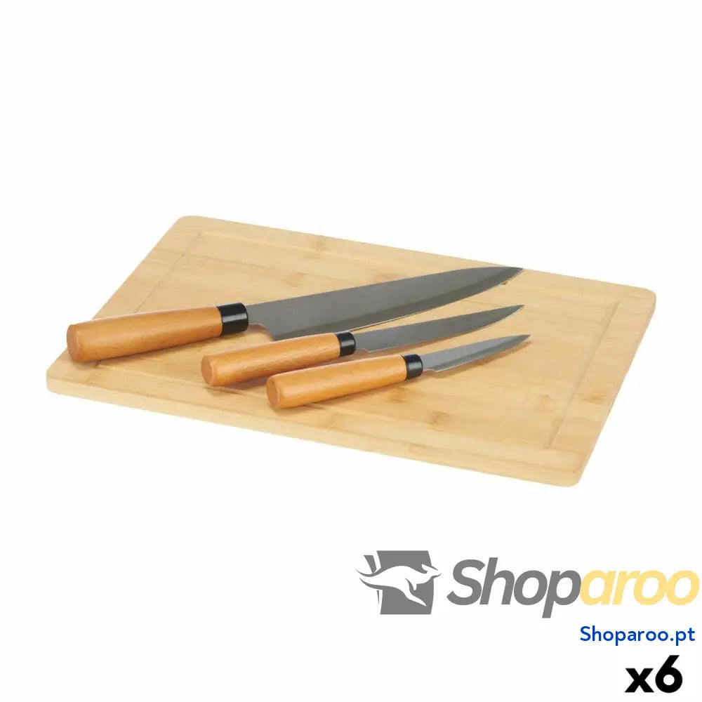 Conjunto de Facas Kinvara KT216102 Castanho Bambu Tábua de corte Queijo (6 Unidades)