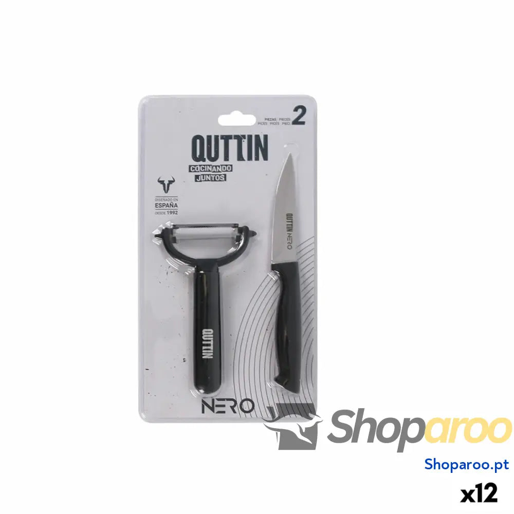 Conjunto de Facas Quttin Nero Preto 2 Peças (12 Unidades)