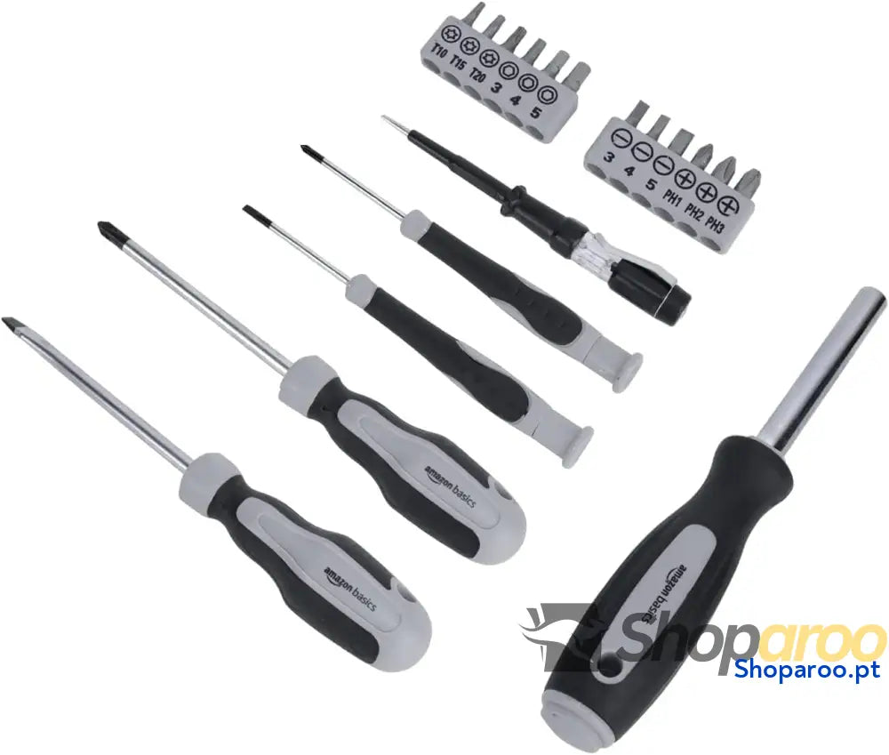 Conjunto de ferramentas para casa plástico preto/cinzento 32 unidades