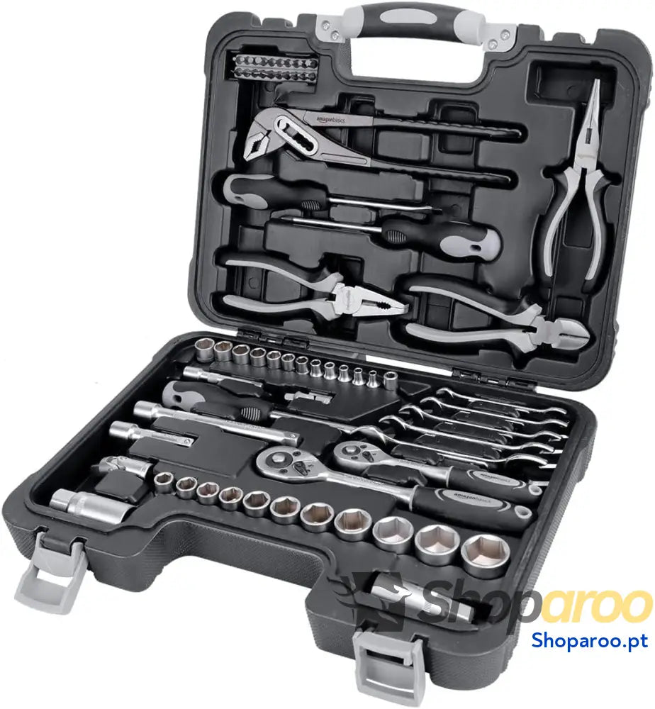 Conjunto de ferramentas para casa plástico preto/cinzento 32 unidades