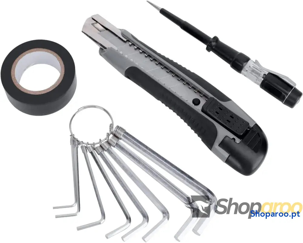 Conjunto de ferramentas para casa plástico preto/cinzento 32 unidades