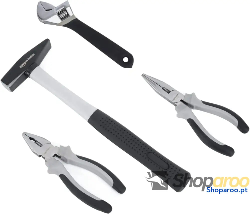 Conjunto de ferramentas para casa plástico preto/cinzento 32 unidades