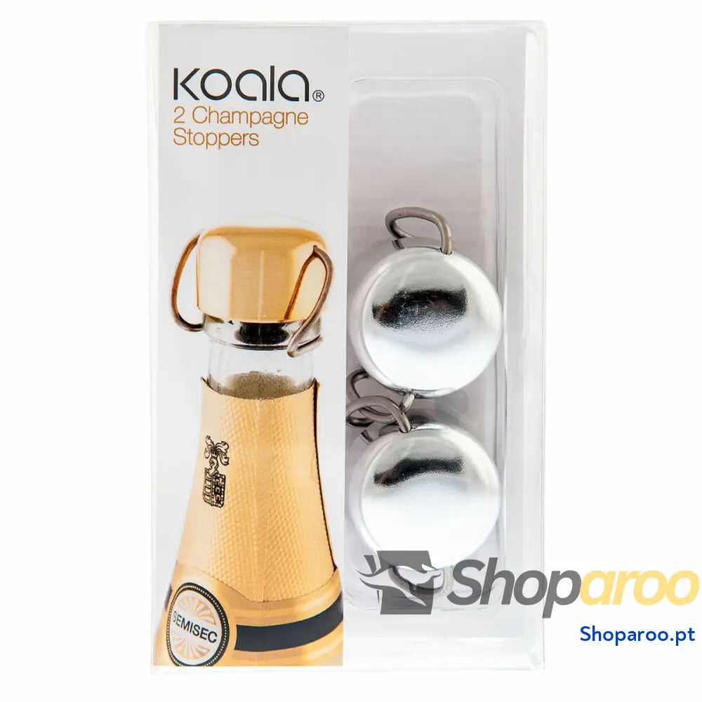 Conjunto de Fichas e Tomadas Koala Prateado Cava Plástico (2 uds)