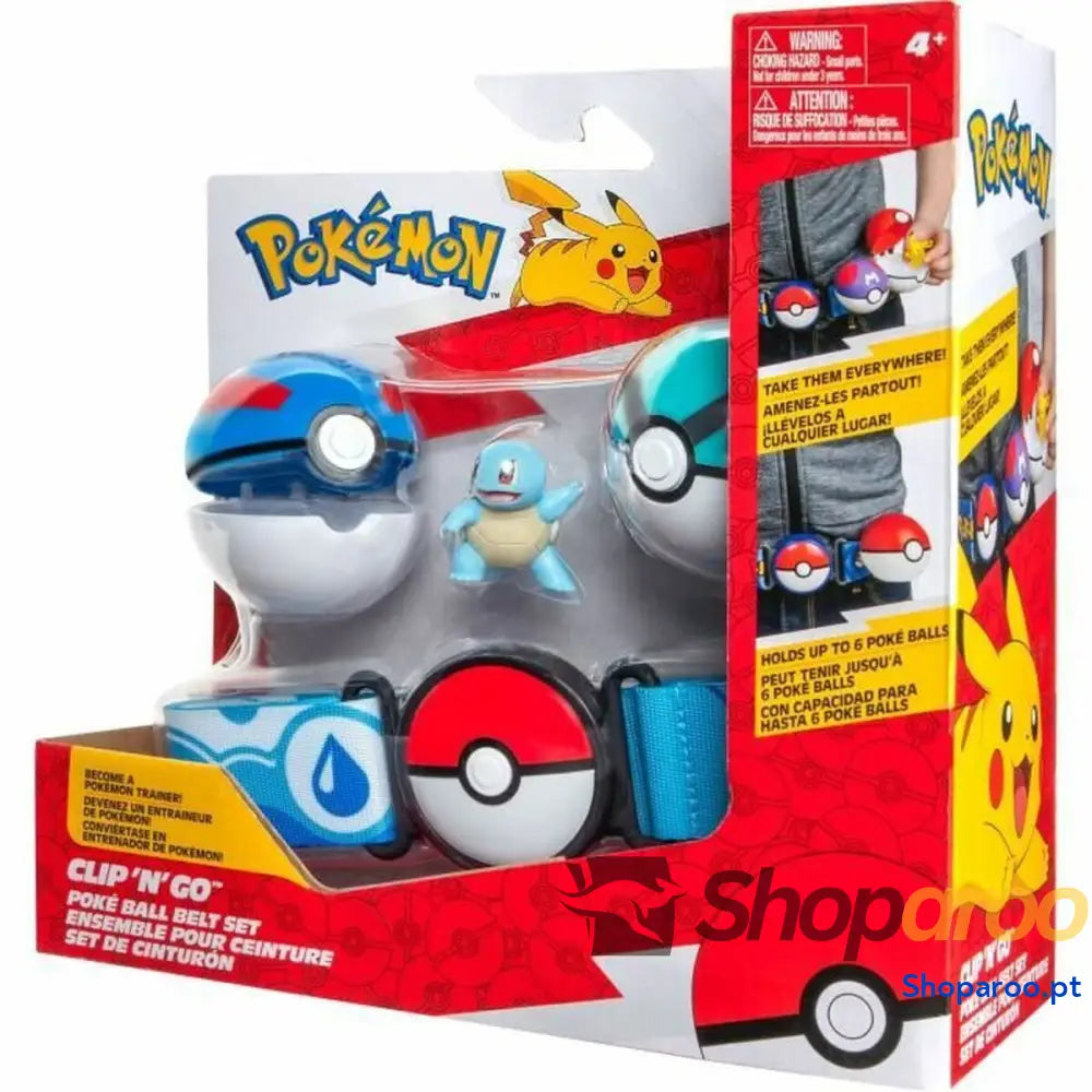 Conjunto de Figuras Pokémon Clip 'N' Go - Squirtle 5 cm 5 Peças