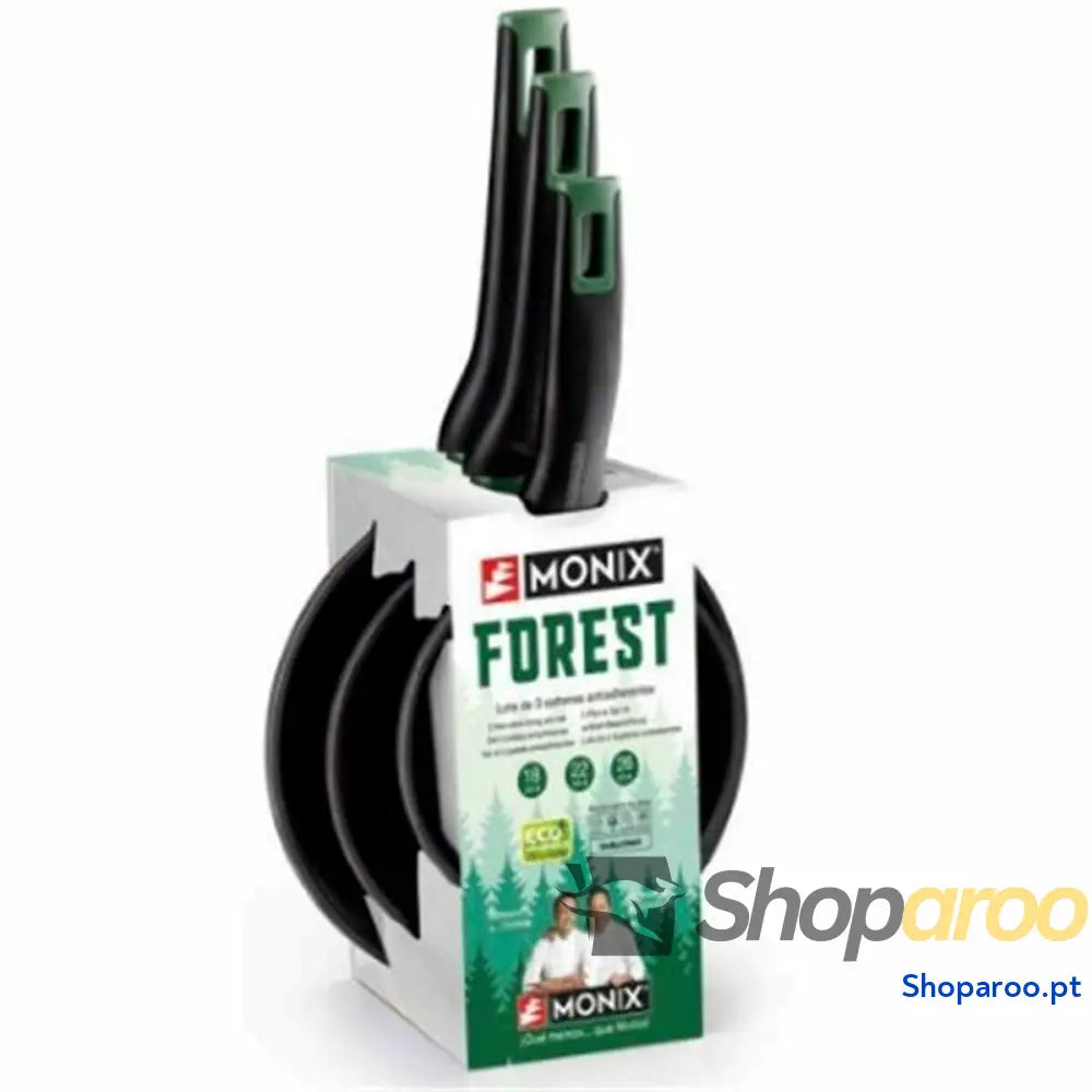 Conjunto de Frigideiras Monix FOREST M501236 Preto Alumínio