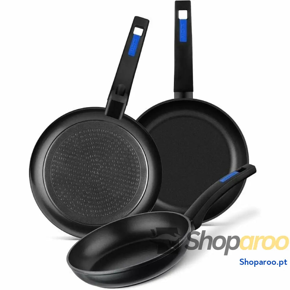Conjunto de Frigideiras Monix M811200 Preto Baquelite Alumínio Forjado 3 Peças