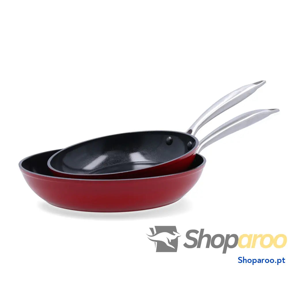 Conjunto de Frigideiras Quid Mirro Vermelho Metal 2 Peças