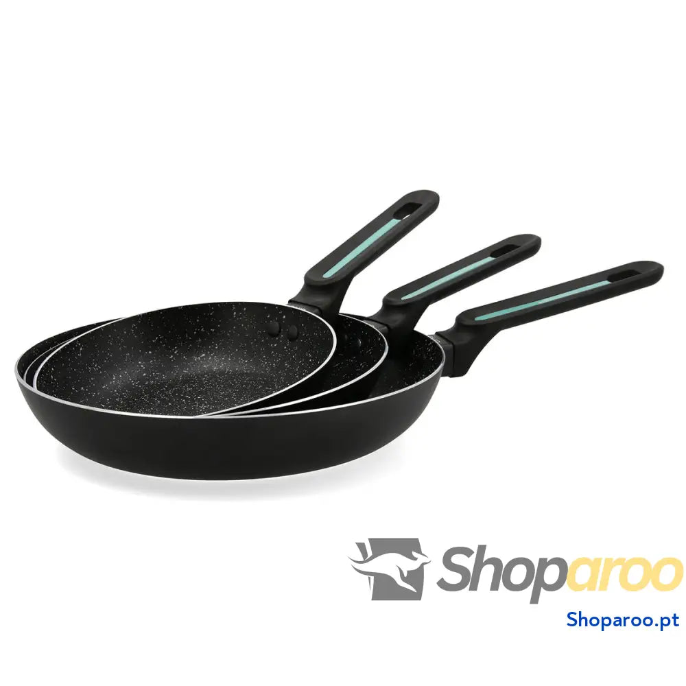 Conjunto de Frigideiras Quid Oasis Preto Metal 3 Peças