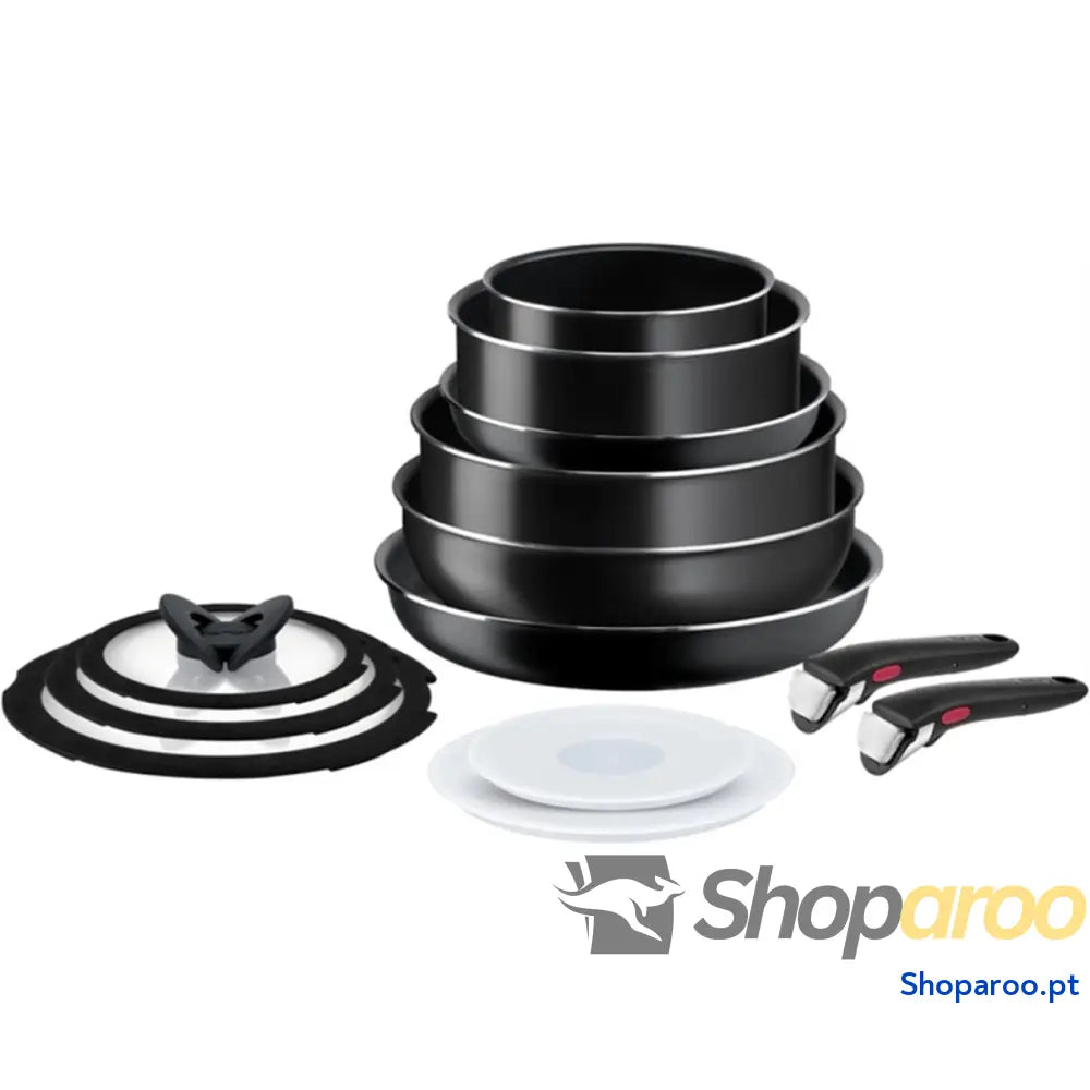 Conjunto de Frigideiras Tefal Ingenio Easy Cook Clean 13 Peças Preto Alumínio