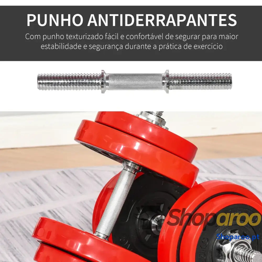 Conjunto de Halteres Ajustáveis 20kg para Treino em Casa ou Academia