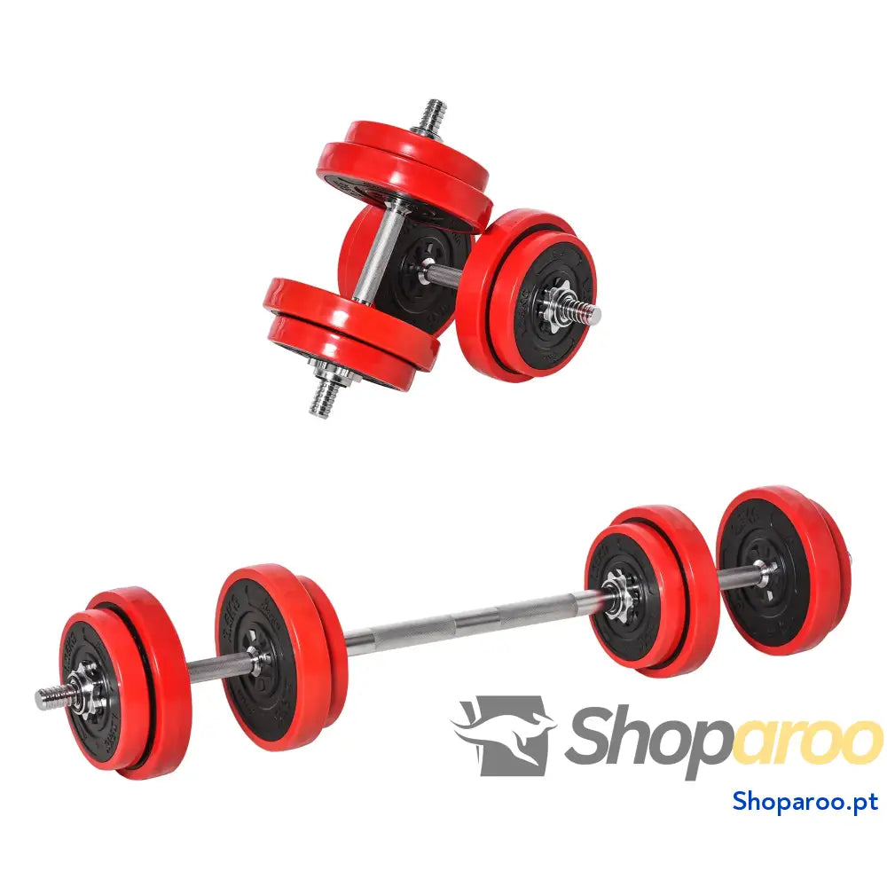 Conjunto de Halteres Ajustáveis 20kg para Treino em Casa ou Academia