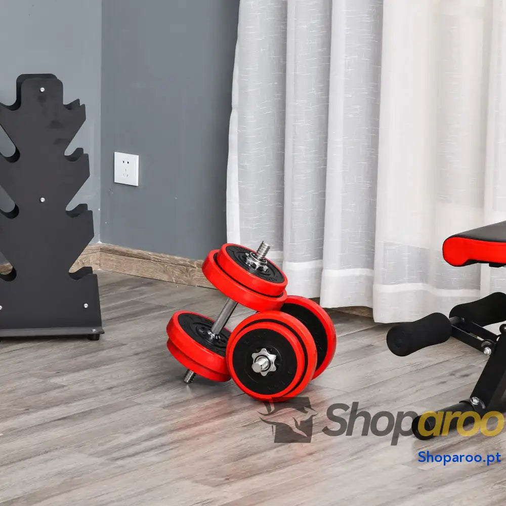 Conjunto de Halteres Ajustáveis 20kg para Treino em Casa ou Academia