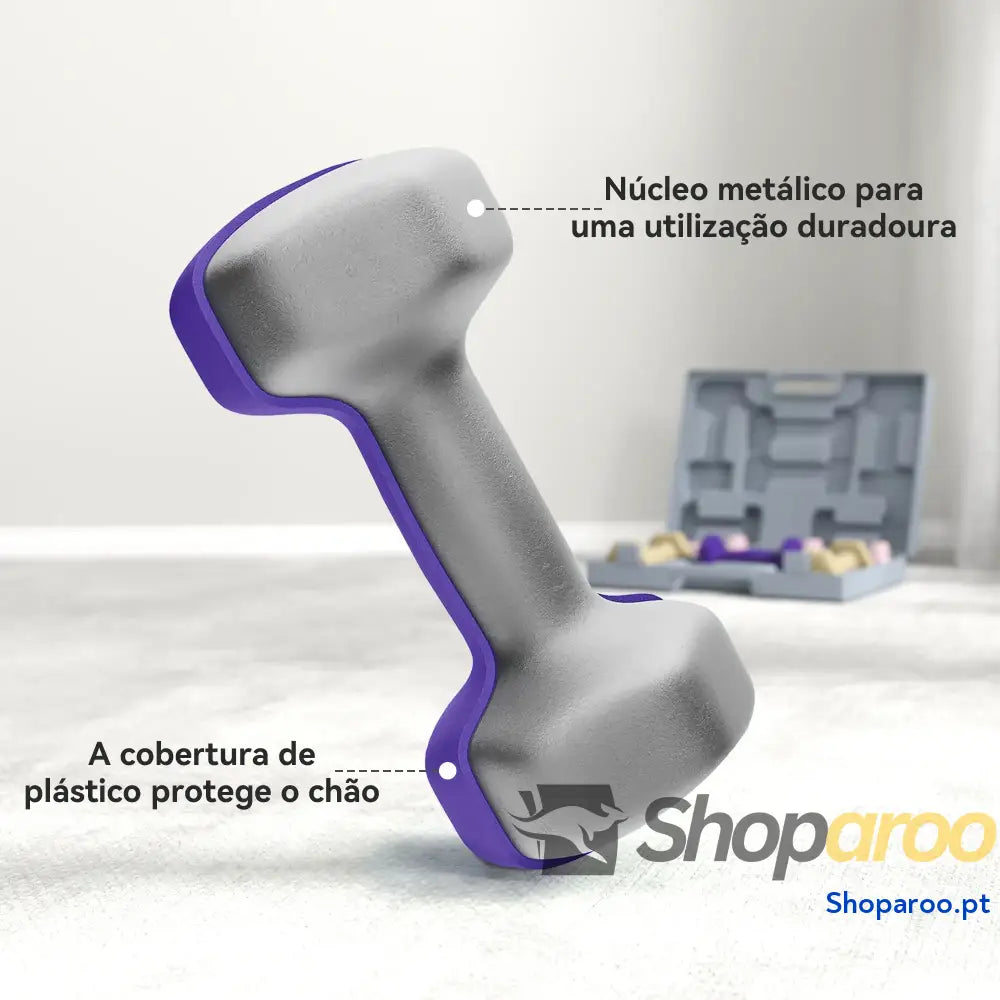 Conjunto de Halteres Hexagonais 6 Peças Multicolor Antiderrapante
