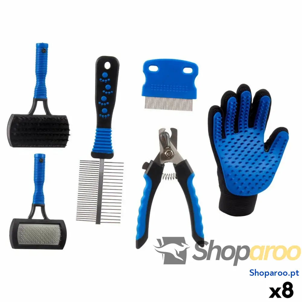 Conjunto de higiene Animais de Estimação Azul (8 Unidades)